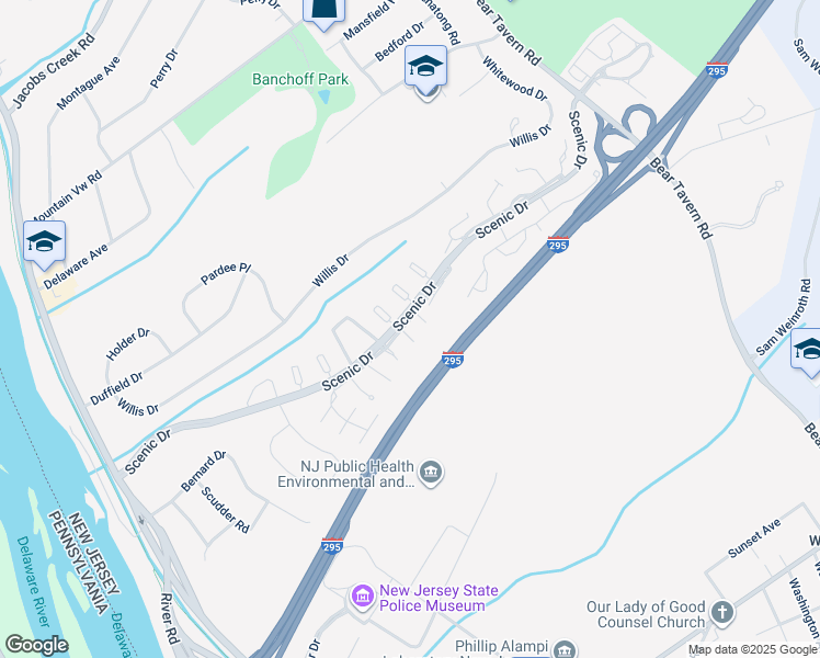 map of restaurants, bars, coffee shops, grocery stores, and more near 2 Devonshire Court in Ewing Township