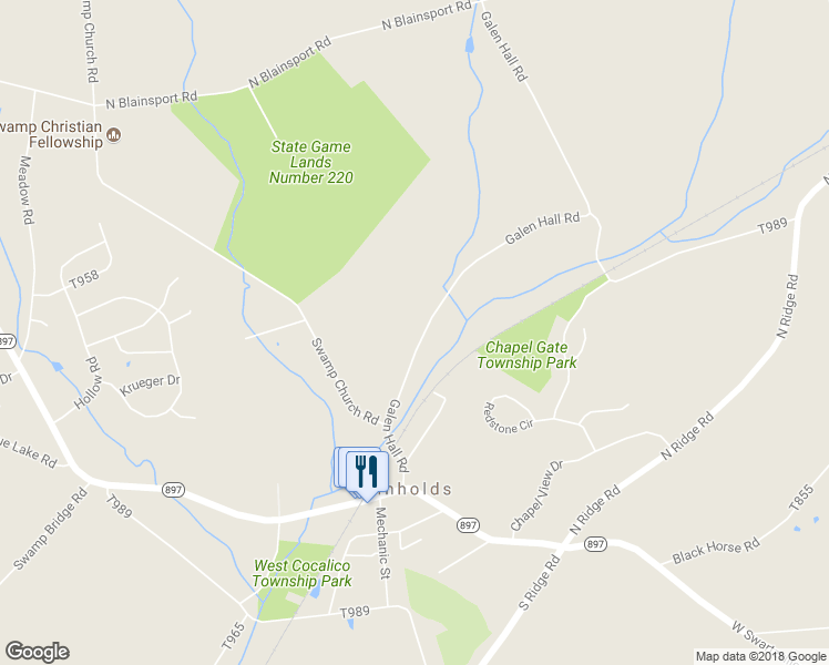 map of restaurants, bars, coffee shops, grocery stores, and more near 195 Galen Hall Road in Reinholds