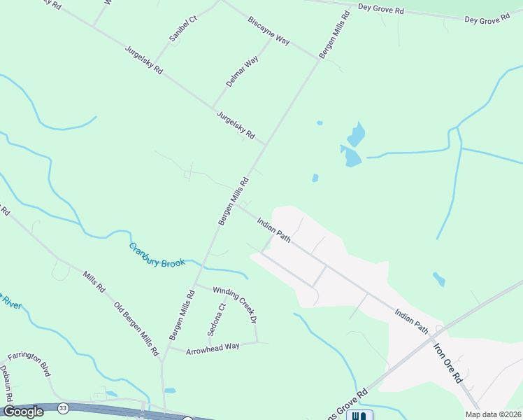 map of restaurants, bars, coffee shops, grocery stores, and more near 42 Indian Path in Millstone