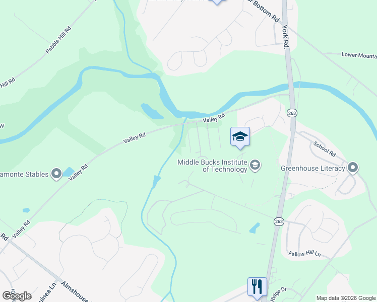 map of restaurants, bars, coffee shops, grocery stores, and more near 2034 Woodlyn Road in Jamison