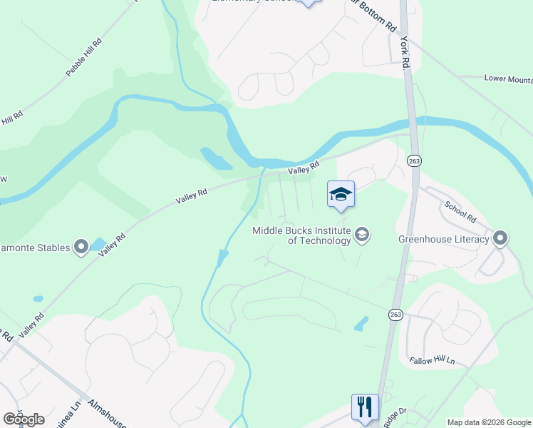 map of restaurants, bars, coffee shops, grocery stores, and more near 2034 Woodlyn Road in Jamison