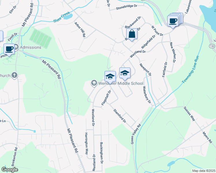 map of restaurants, bars, coffee shops, grocery stores, and more near 426 Westland Drive in Greensburg