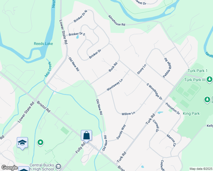 map of restaurants, bars, coffee shops, grocery stores, and more near 36 Westaway Lane in Warrington