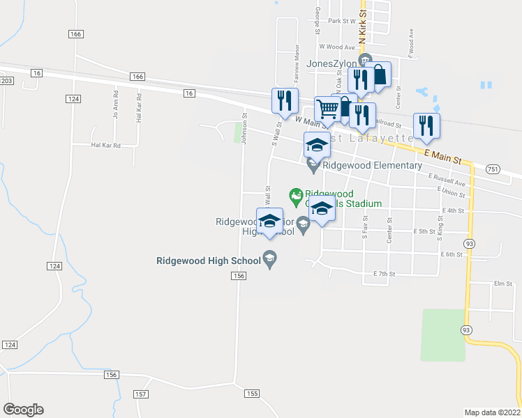 map of restaurants, bars, coffee shops, grocery stores, and more near 409 South Wall Street in West Lafayette