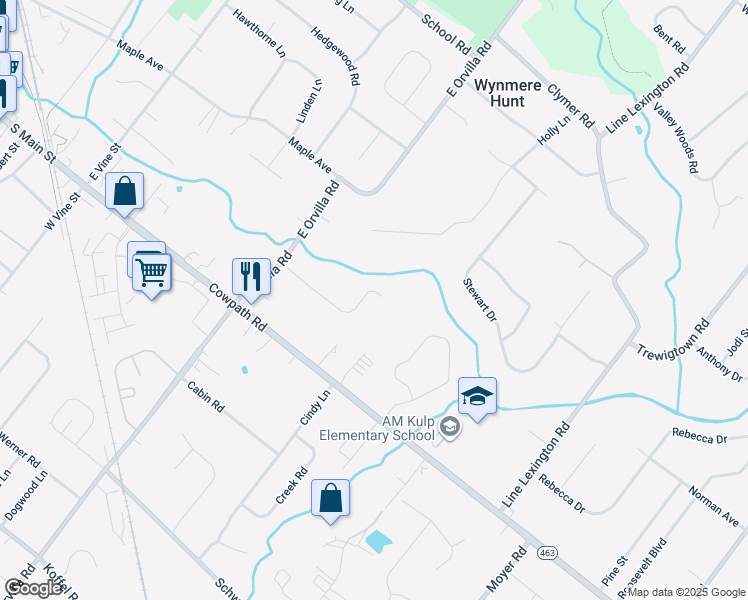 map of restaurants, bars, coffee shops, grocery stores, and more near 1408 Leas Way in Hatfield