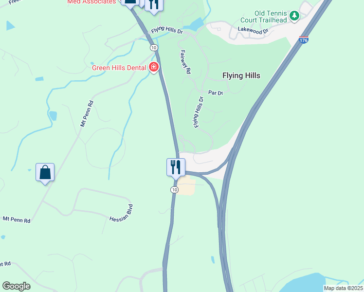 map of restaurants, bars, coffee shops, grocery stores, and more near 26 Tanglewood Drive in Reading