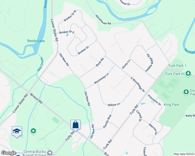 map of restaurants, bars, coffee shops, grocery stores, and more near 44 Westaway Lane in Warrington