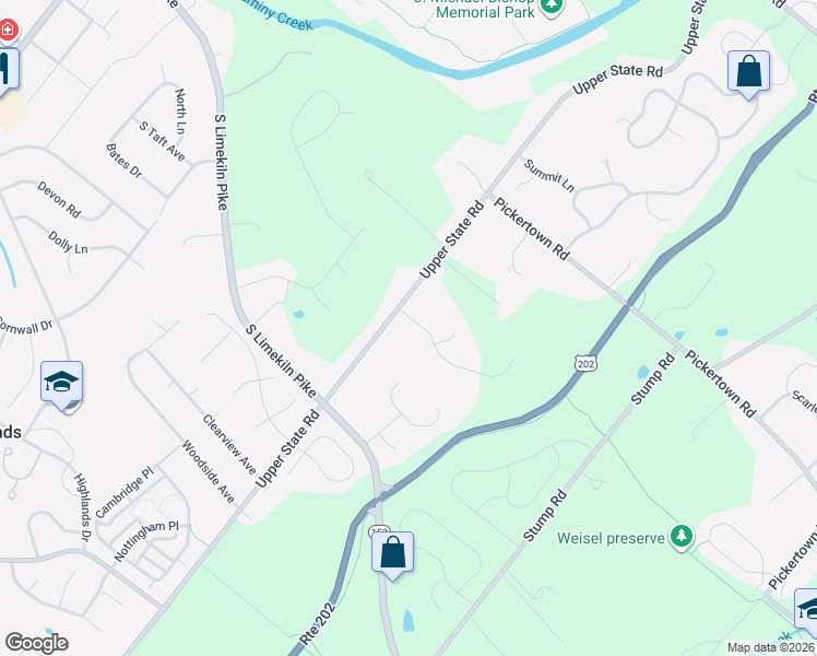 map of restaurants, bars, coffee shops, grocery stores, and more near 103 Breezy Hollow Drive in Chalfont