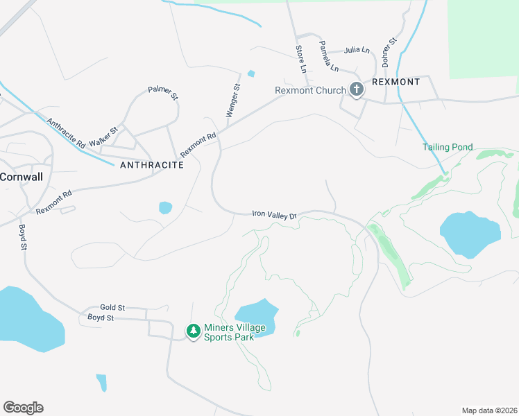 map of restaurants, bars, coffee shops, grocery stores, and more near 306 Iron Valley Drive in Lebanon