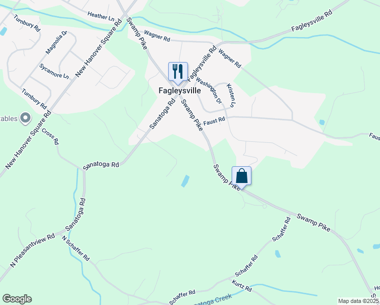 map of restaurants, bars, coffee shops, grocery stores, and more near 2546 Swamp Pike in Pottstown