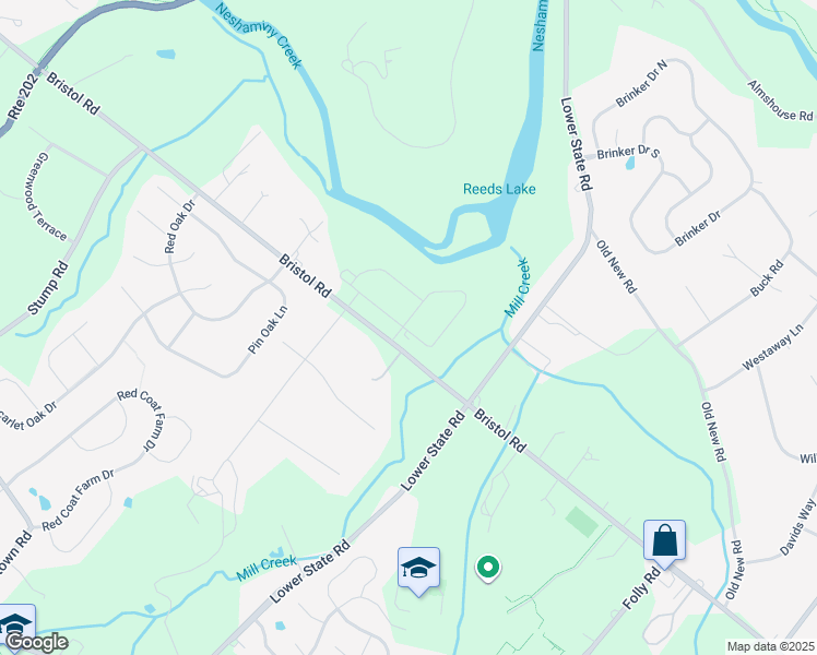 map of restaurants, bars, coffee shops, grocery stores, and more near 3355 Bristol Rd in Doylestown