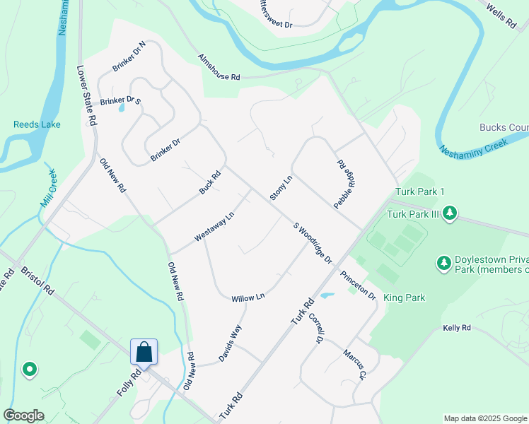 map of restaurants, bars, coffee shops, grocery stores, and more near 100 South Woodridge Drive in Warrington