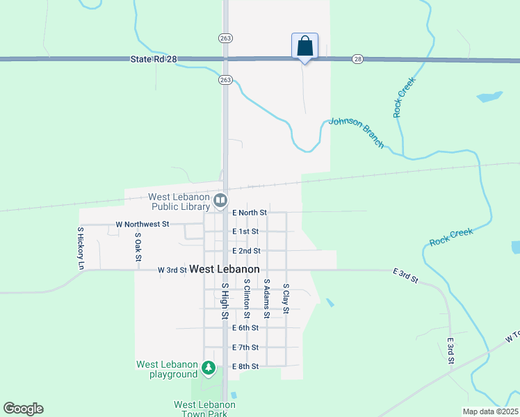 map of restaurants, bars, coffee shops, grocery stores, and more near 208-396 East North Street in West Lebanon