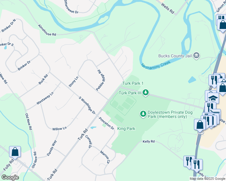 map of restaurants, bars, coffee shops, grocery stores, and more near 1620 Turk Road in Warrington