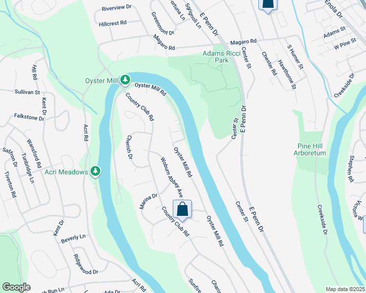 map of restaurants, bars, coffee shops, grocery stores, and more near 1101 Oyster Mill Road in Camp Hill
