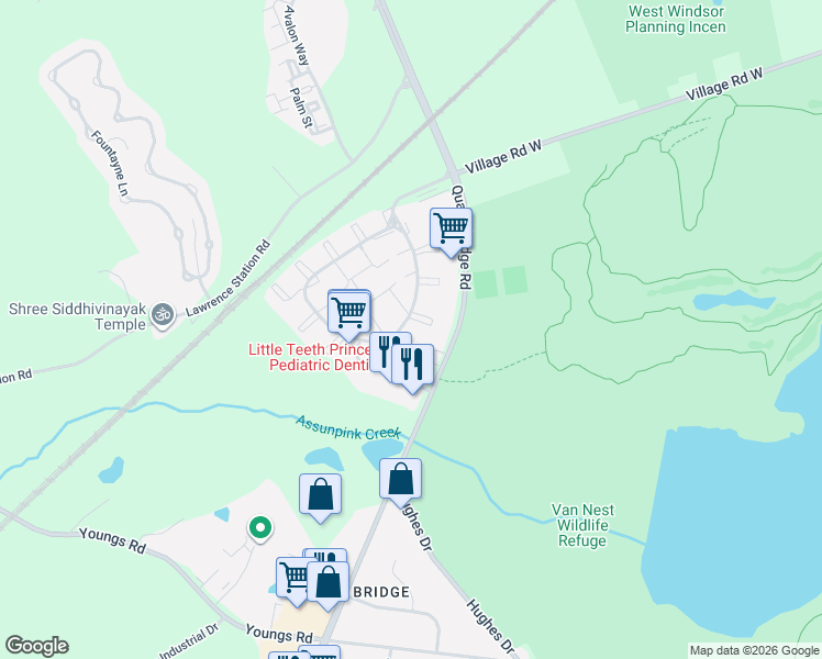 map of restaurants, bars, coffee shops, grocery stores, and more near 1 Rickard Court in Trenton