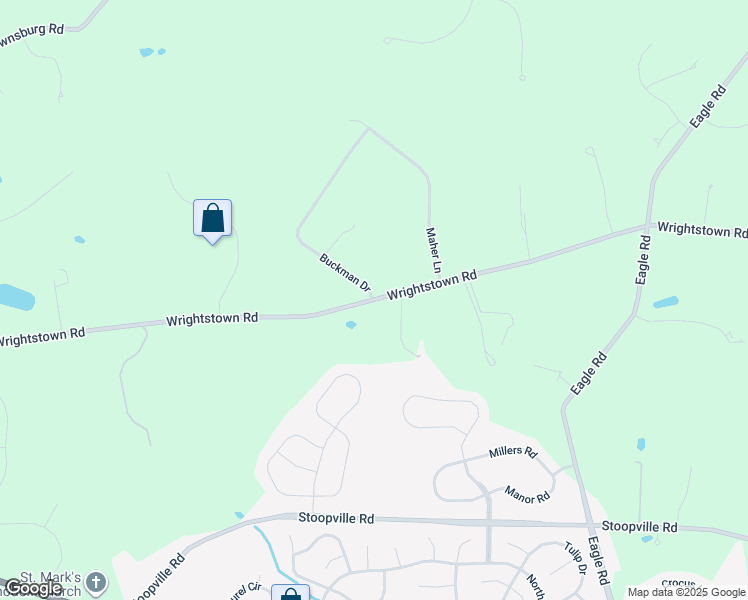 map of restaurants, bars, coffee shops, grocery stores, and more near 1377 Wrightstown Road in Newtown