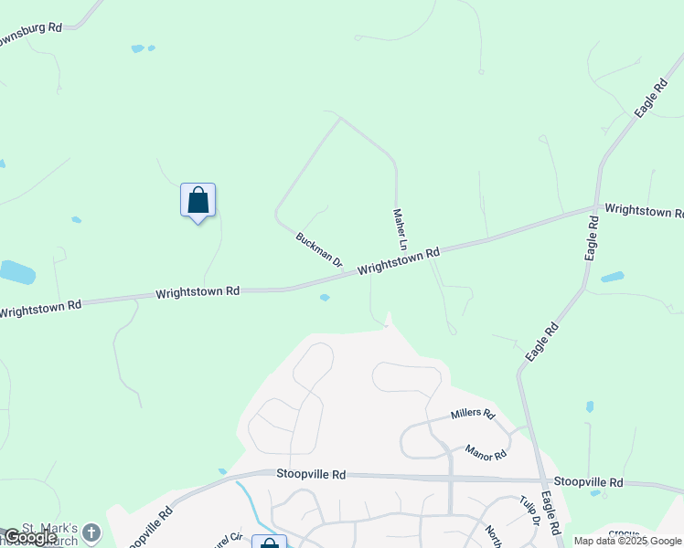 map of restaurants, bars, coffee shops, grocery stores, and more near 1377 Wrightstown Road in Newtown