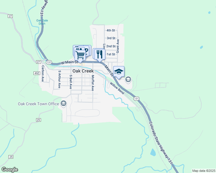 map of restaurants, bars, coffee shops, grocery stores, and more near 400 Willow Bend in Oak Creek