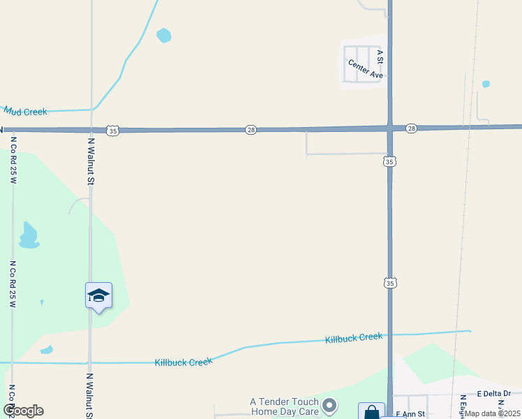 map of restaurants, bars, coffee shops, grocery stores, and more near 921 Indiana 28 in Muncie