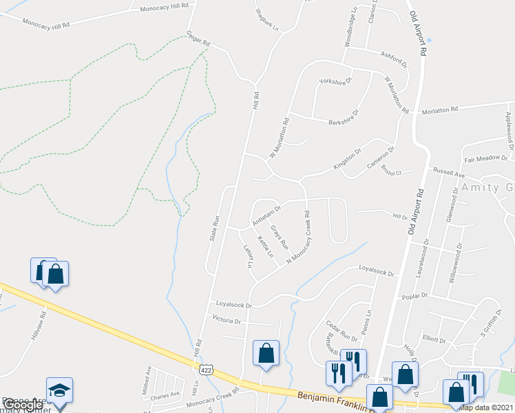 map of restaurants, bars, coffee shops, grocery stores, and more near 102 Swatara Circle in Douglassville
