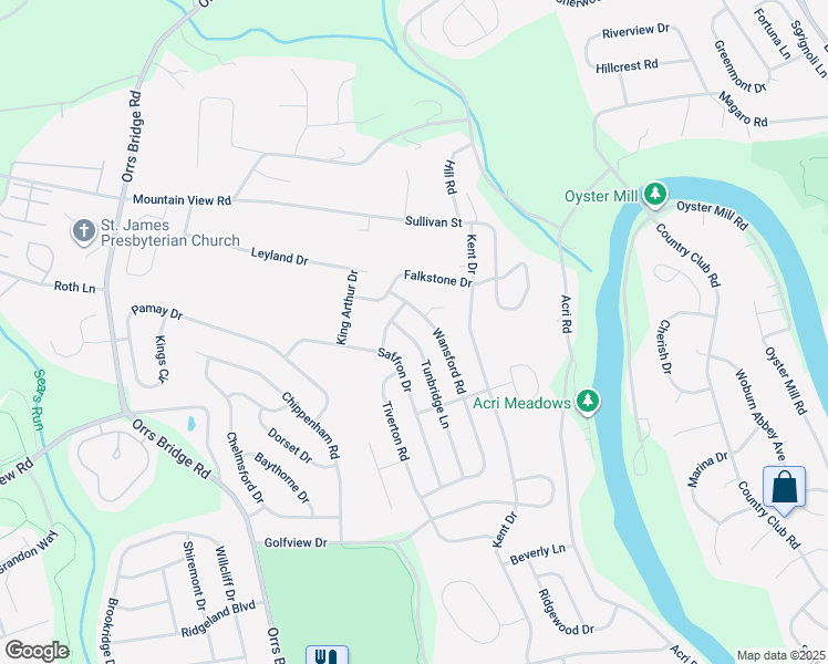 map of restaurants, bars, coffee shops, grocery stores, and more near 1114 Tunbridge Lane in Mechanicsburg