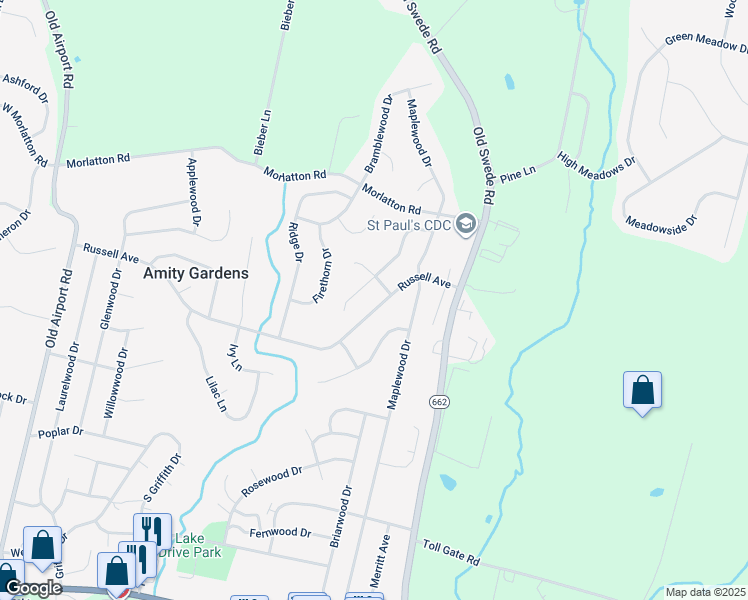map of restaurants, bars, coffee shops, grocery stores, and more near 513 Russell Avenue in Douglassville