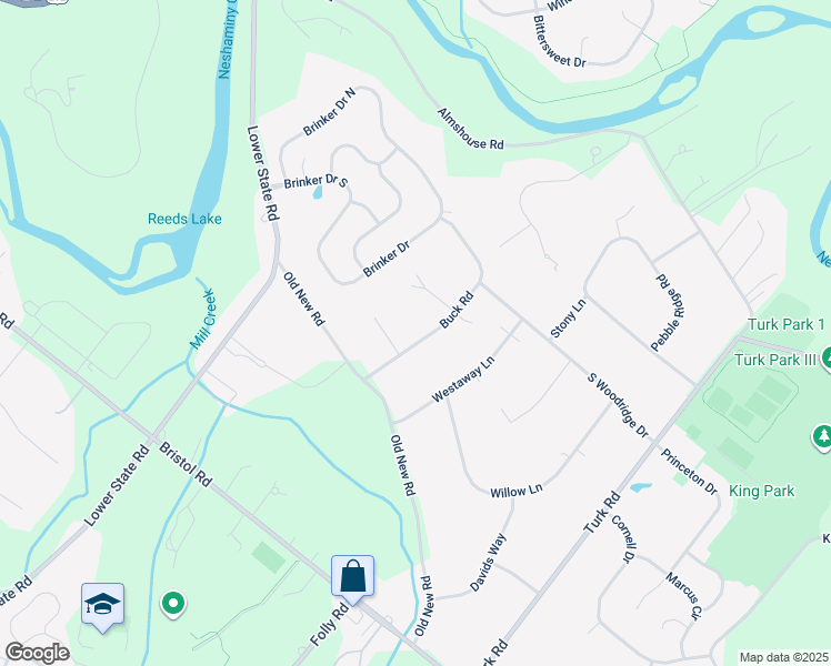 map of restaurants, bars, coffee shops, grocery stores, and more near 44 Buck Road in Warrington