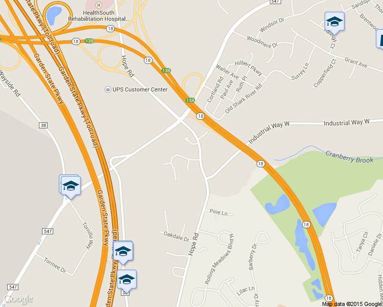 map of restaurants, bars, coffee shops, grocery stores, and more near 8 Alpine Trail in Tinton Falls