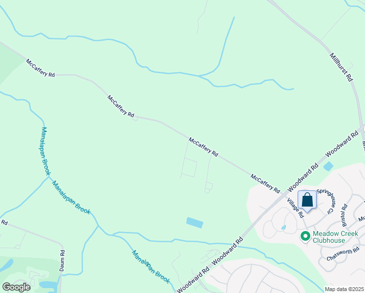 map of restaurants, bars, coffee shops, grocery stores, and more near 47 McCaffery Road in Manalapan Township