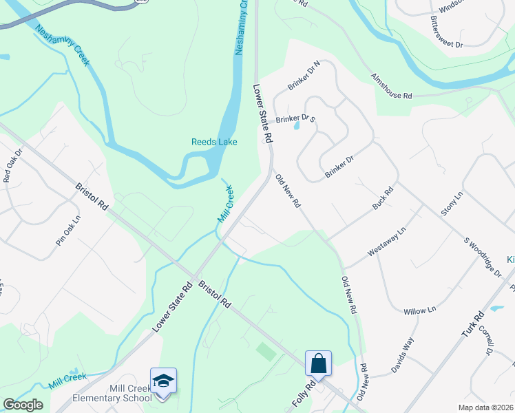 map of restaurants, bars, coffee shops, grocery stores, and more near 1541 Lower State Road in Doylestown