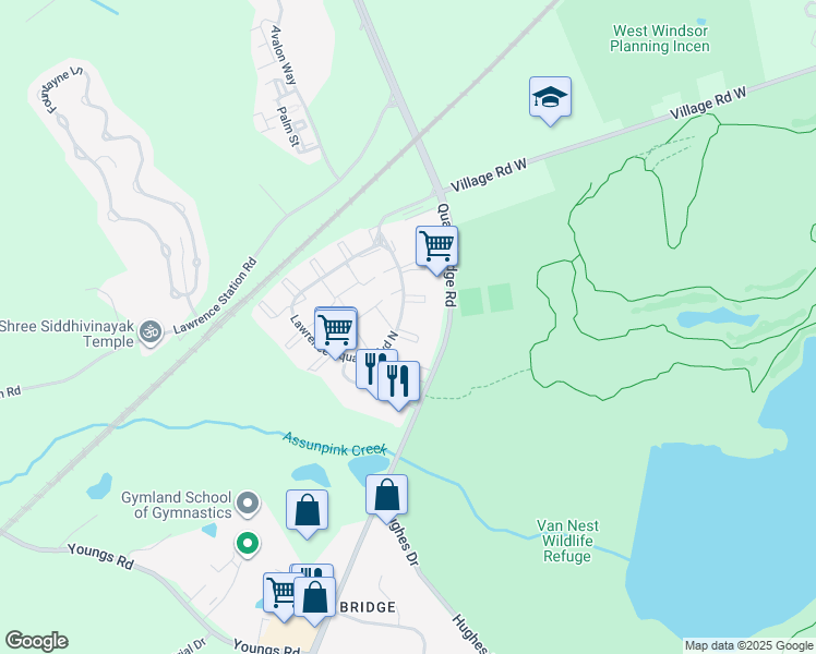 map of restaurants, bars, coffee shops, grocery stores, and more near 1 Rickard Court in Trenton