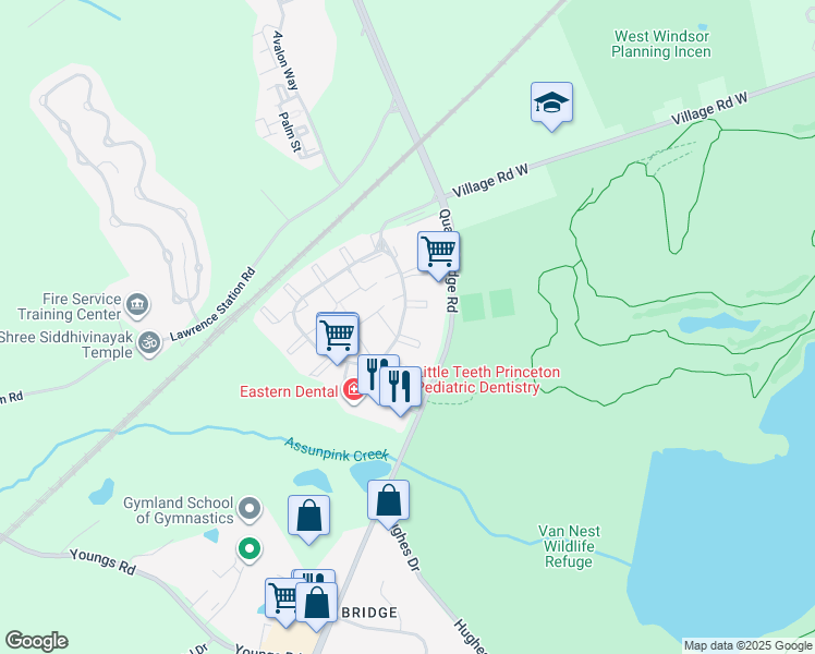 map of restaurants, bars, coffee shops, grocery stores, and more near 6 Rickard Court in Trenton