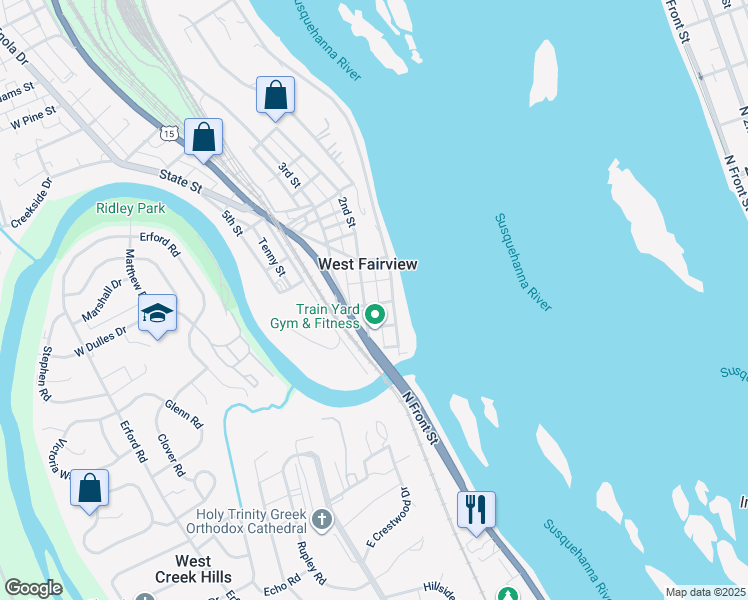 map of restaurants, bars, coffee shops, grocery stores, and more near 1097 2nd Street in Enola