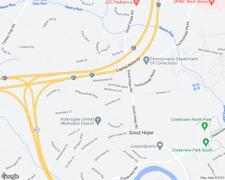 map of restaurants, bars, coffee shops, grocery stores, and more near 5185 Winthrop Avenue in Cumberland County