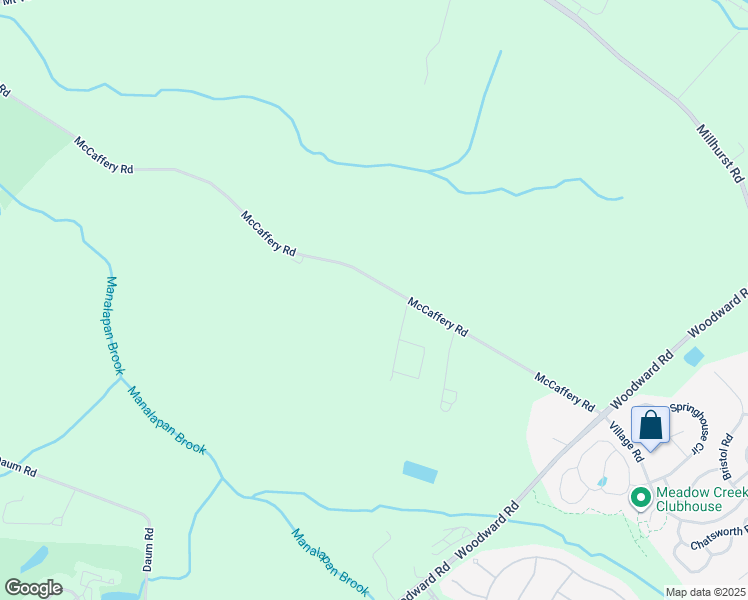 map of restaurants, bars, coffee shops, grocery stores, and more near 51 McCaffery Road in Manalapan Township