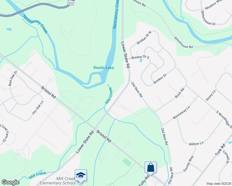 map of restaurants, bars, coffee shops, grocery stores, and more near 1541 Lower State Road in Doylestown