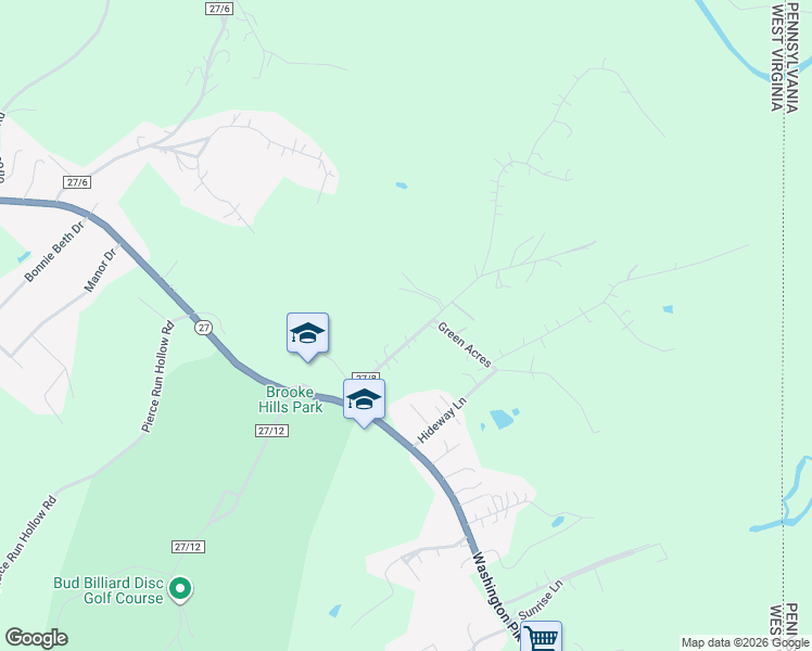 map of restaurants, bars, coffee shops, grocery stores, and more near 196 Buckey Hill Road in Wellsburg