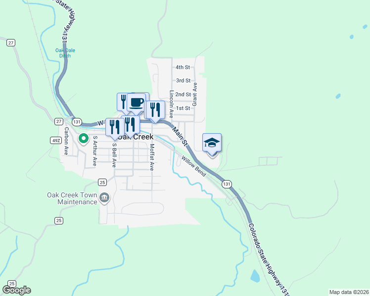 map of restaurants, bars, coffee shops, grocery stores, and more near 400 Willow Bend in Oak Creek