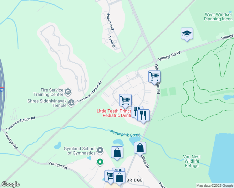 map of restaurants, bars, coffee shops, grocery stores, and more near 1 Feiler Court in Trenton