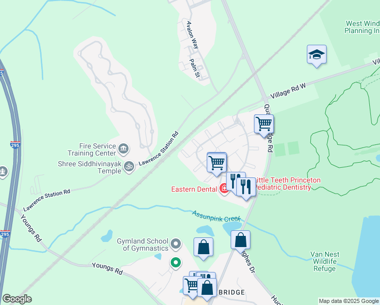map of restaurants, bars, coffee shops, grocery stores, and more near 1 Gilpin Court in Trenton
