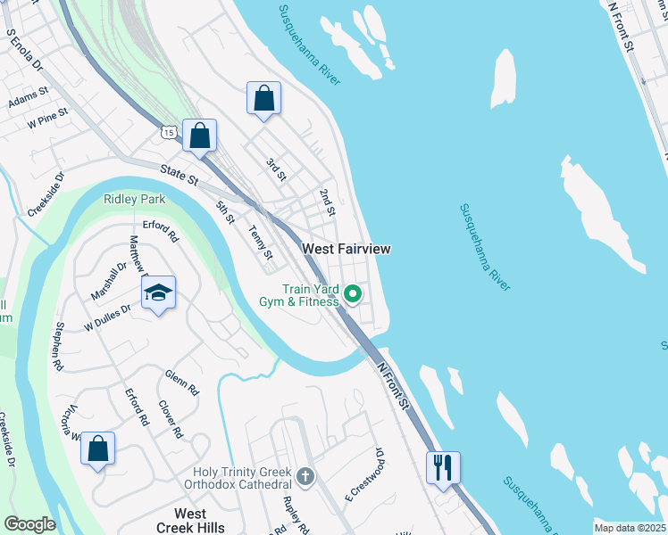 map of restaurants, bars, coffee shops, grocery stores, and more near 1116 2nd Street in Enola