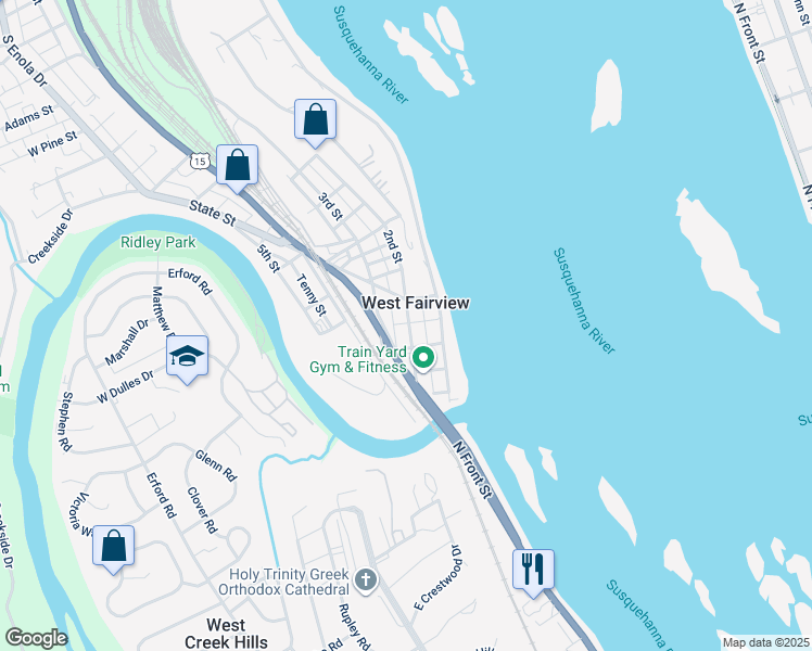 map of restaurants, bars, coffee shops, grocery stores, and more near 1116 2nd Street in Enola