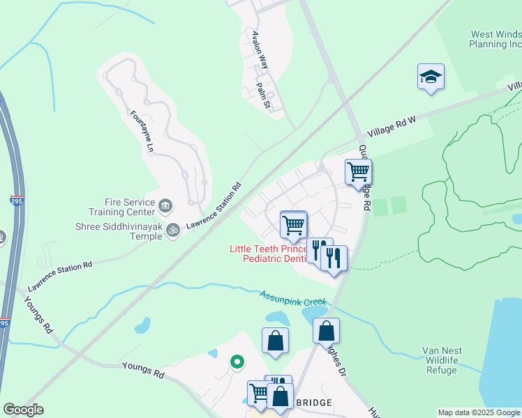 map of restaurants, bars, coffee shops, grocery stores, and more near 1 Gilpin Court in Trenton