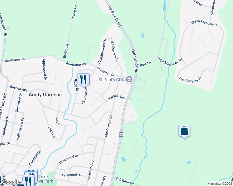 map of restaurants, bars, coffee shops, grocery stores, and more near 601 Maplewood Drive in Douglassville