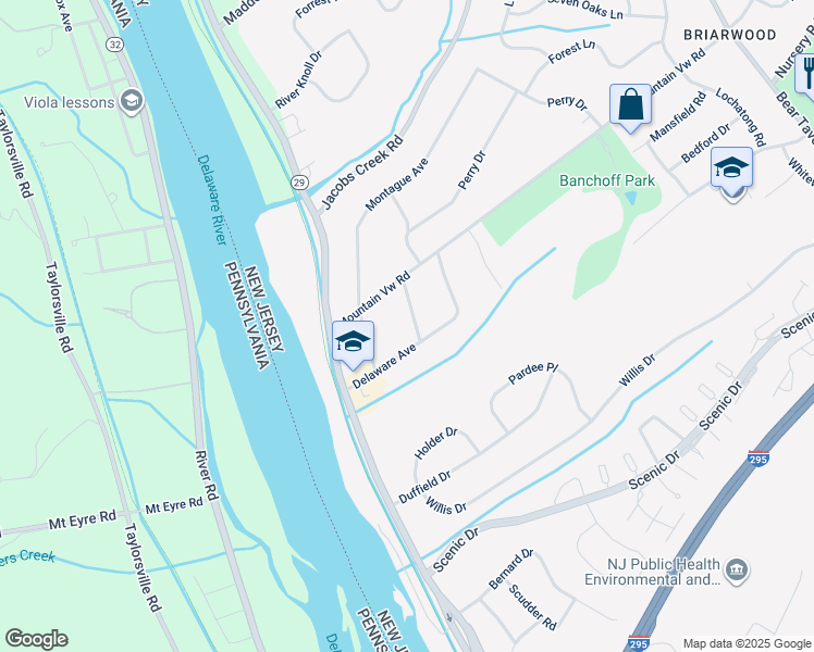 map of restaurants, bars, coffee shops, grocery stores, and more near 5 Edwards Place in Ewing Township