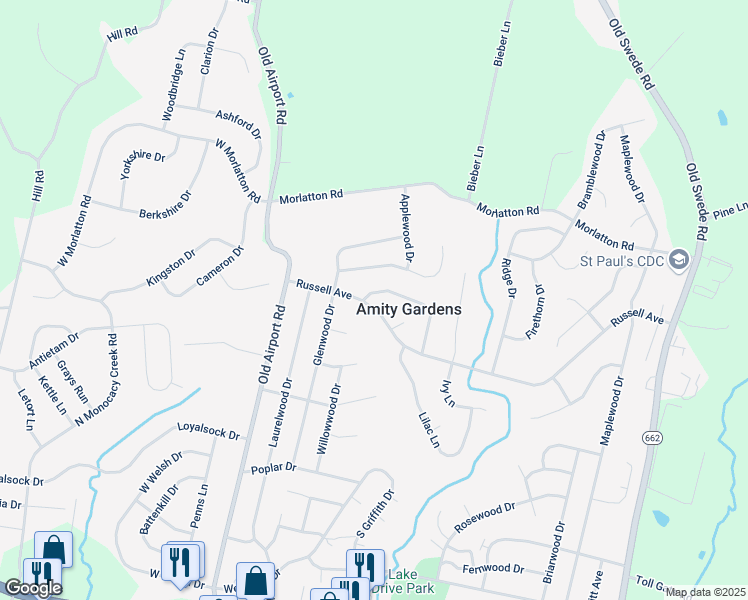 map of restaurants, bars, coffee shops, grocery stores, and more near 115 Redwood Drive in Douglassville