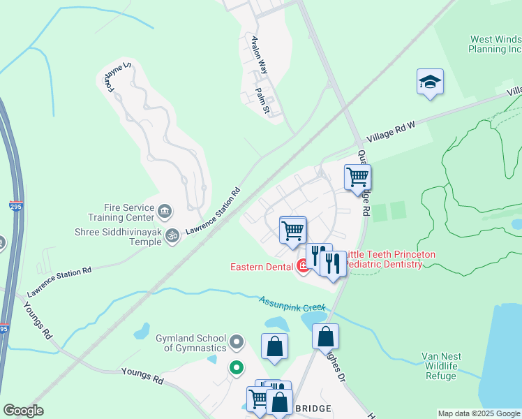 map of restaurants, bars, coffee shops, grocery stores, and more near 1 Gilpin Court in Trenton