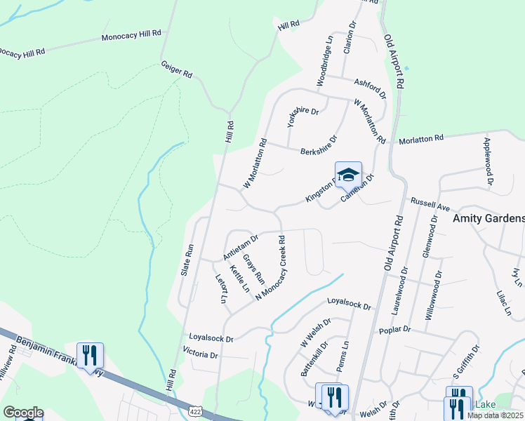 map of restaurants, bars, coffee shops, grocery stores, and more near 299 Kingston Drive in Douglassville