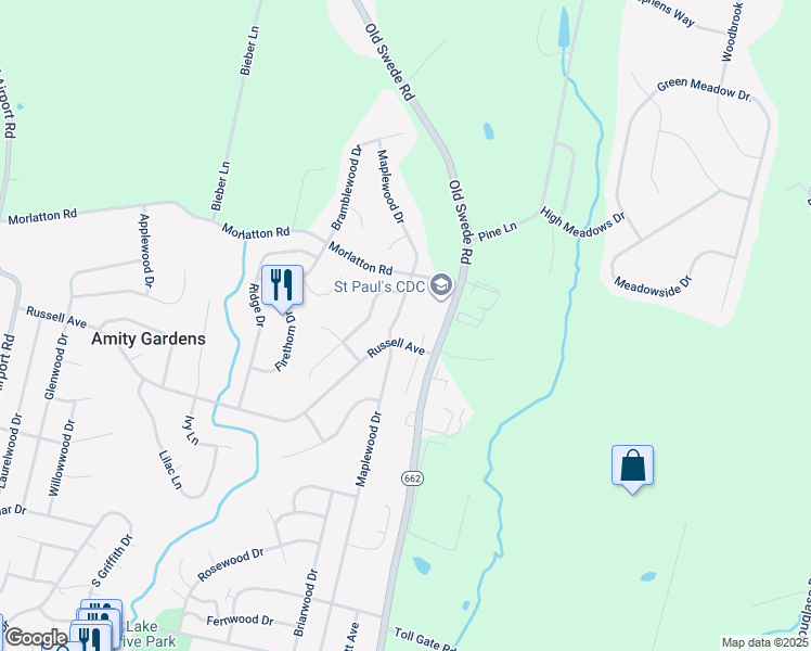 map of restaurants, bars, coffee shops, grocery stores, and more near 603 Maplewood Drive in Douglassville